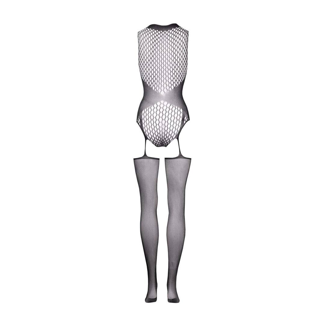 Bodystocking in Netzstruktur "Kontrast" von Le Désir schwarz
