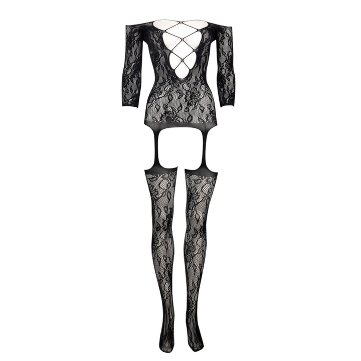 Bodystocking Criss Cross Neck II von Le Désir schwarz