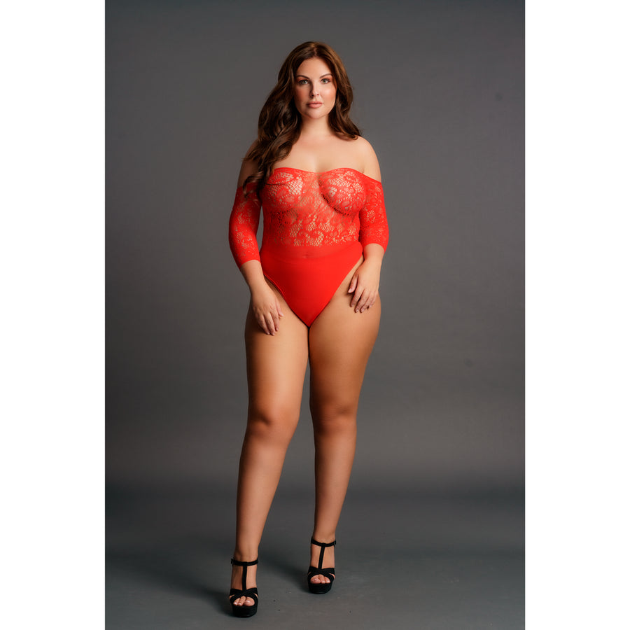 Body "Strass" ouvert von Le Désir rot Queensize