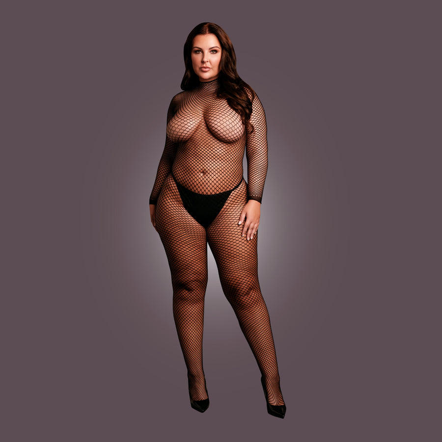 Bodystocking in Netzstruktur von Le Désir schwarz Queensize