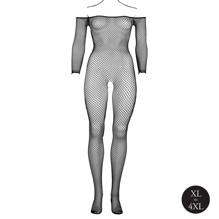 Bodystocking in Netzstruktur schulterfrei von Le Désir schwarz Queensize