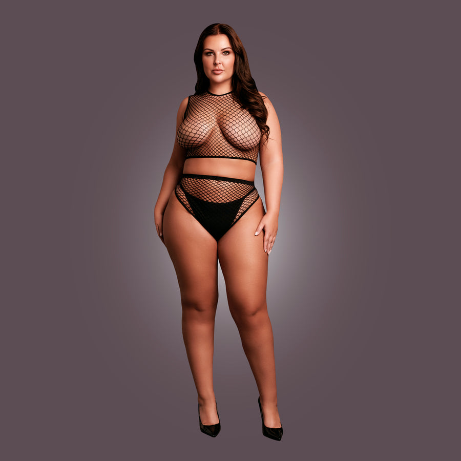 Fishnet Set von Le Désir schwarz Queensize