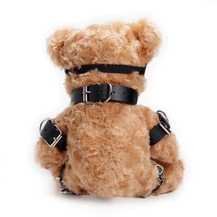 Crushito Bondage Teddy Bear Schwarz 31cm - BDSM Plüschbär mit Harness, Maske und Ketten von Crushious