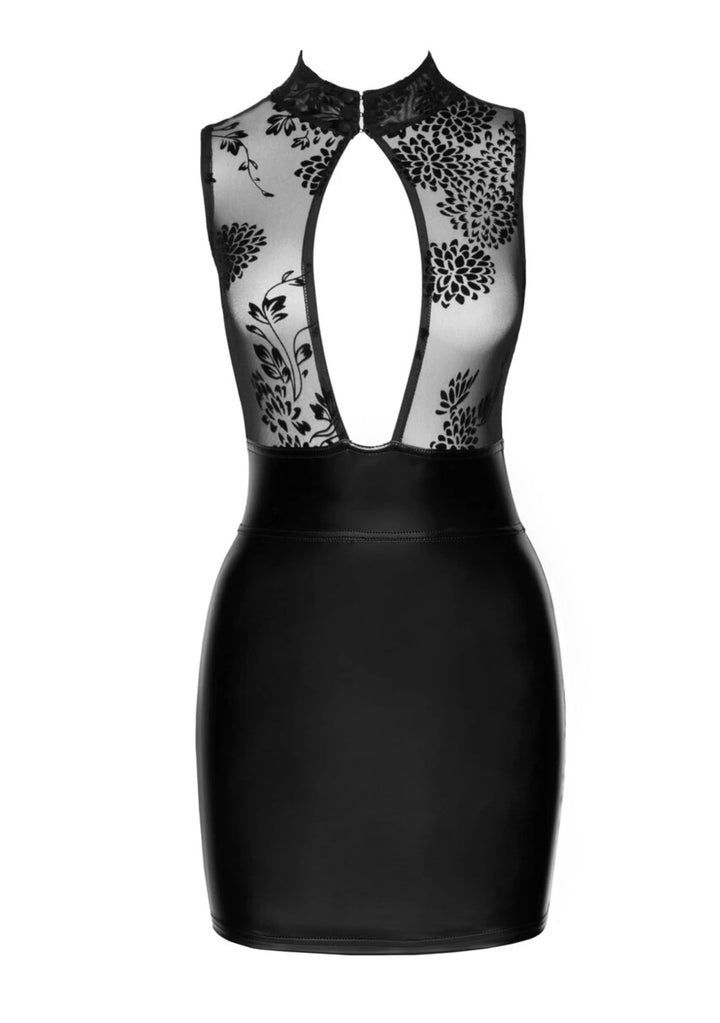 Noir Handmade - Kurzes Kleid mit Powerwetlook-Rock und Tüll-Oberteil F241