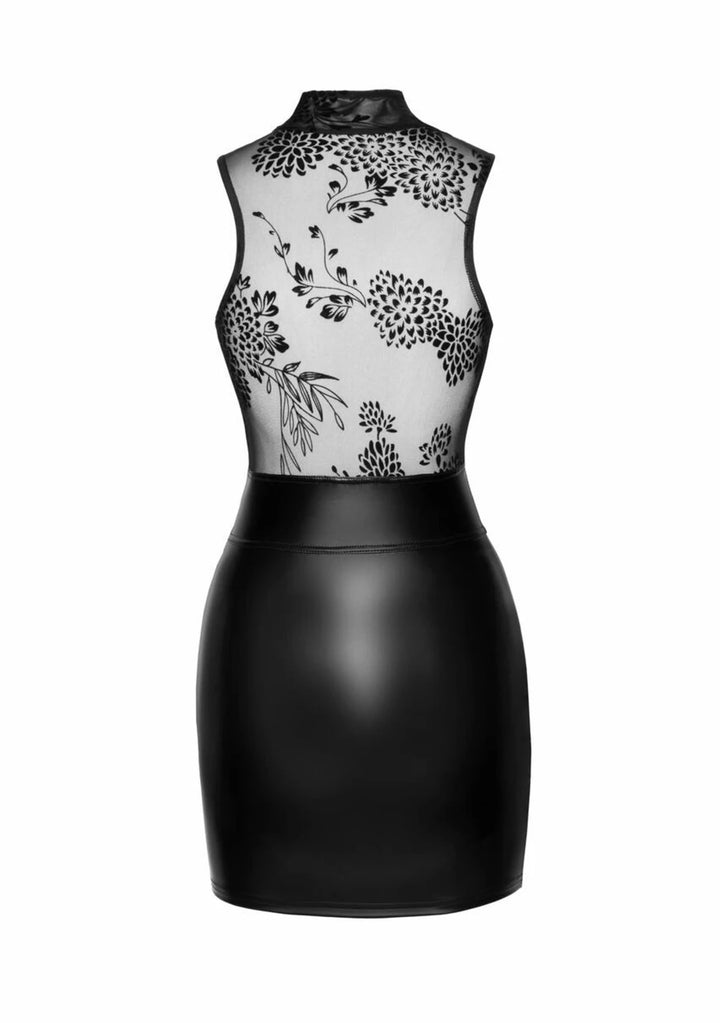 Noir Handmade - Kurzes Kleid mit Powerwetlook-Rock und Tüll-Oberteil F241