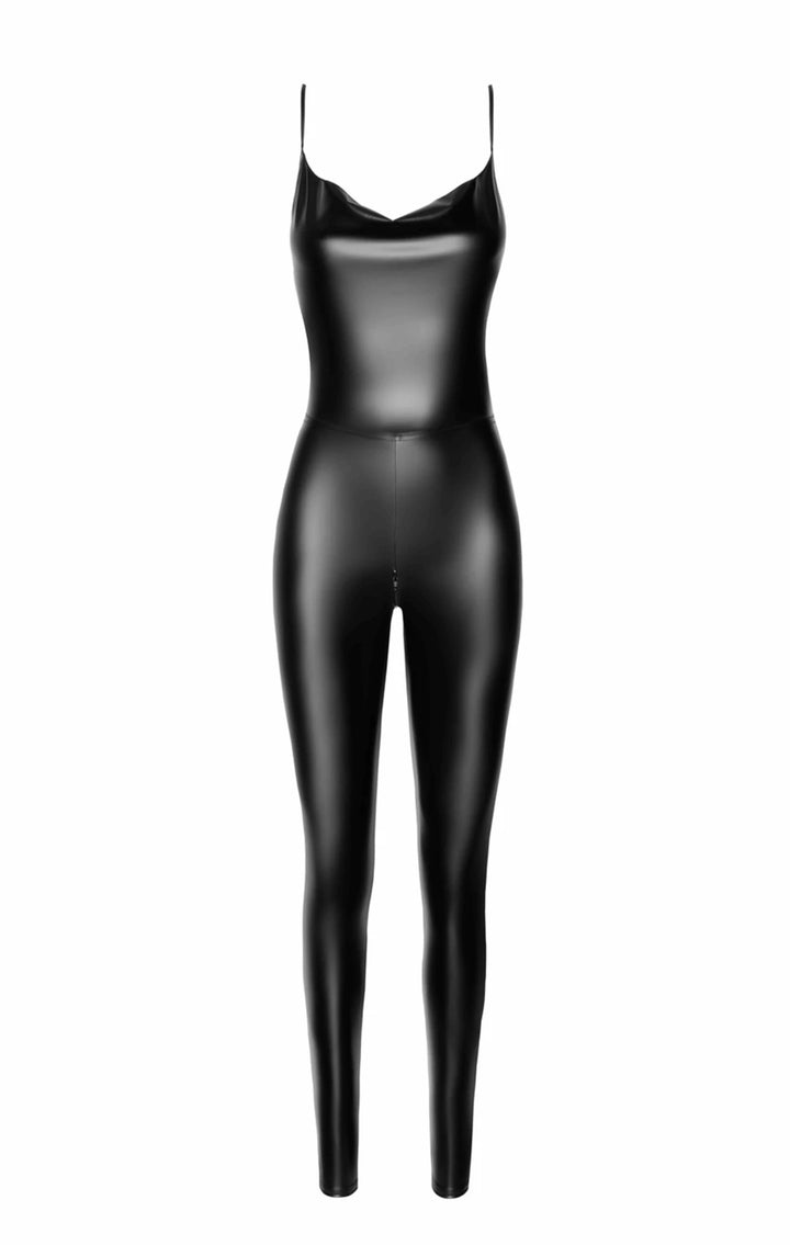 Noir Handmade - "Mirage" Catsuit mit Strass-Schmuckkette auf dem Rücken F306