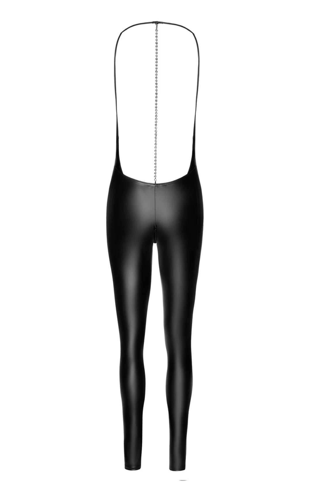 Noir Handmade - "Mirage" Catsuit mit Strass-Schmuckkette auf dem Rücken F306