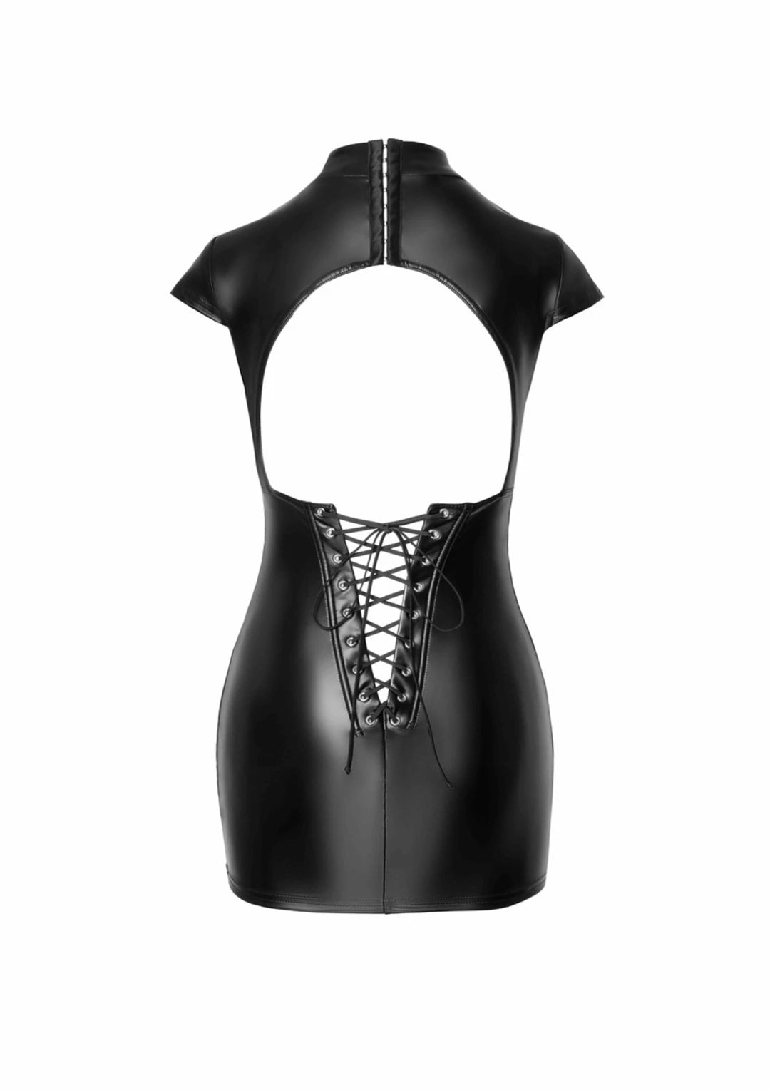 Noir Handmade - Fantasy Wetlook-Minikleid mit Schnürung am Rücken F309