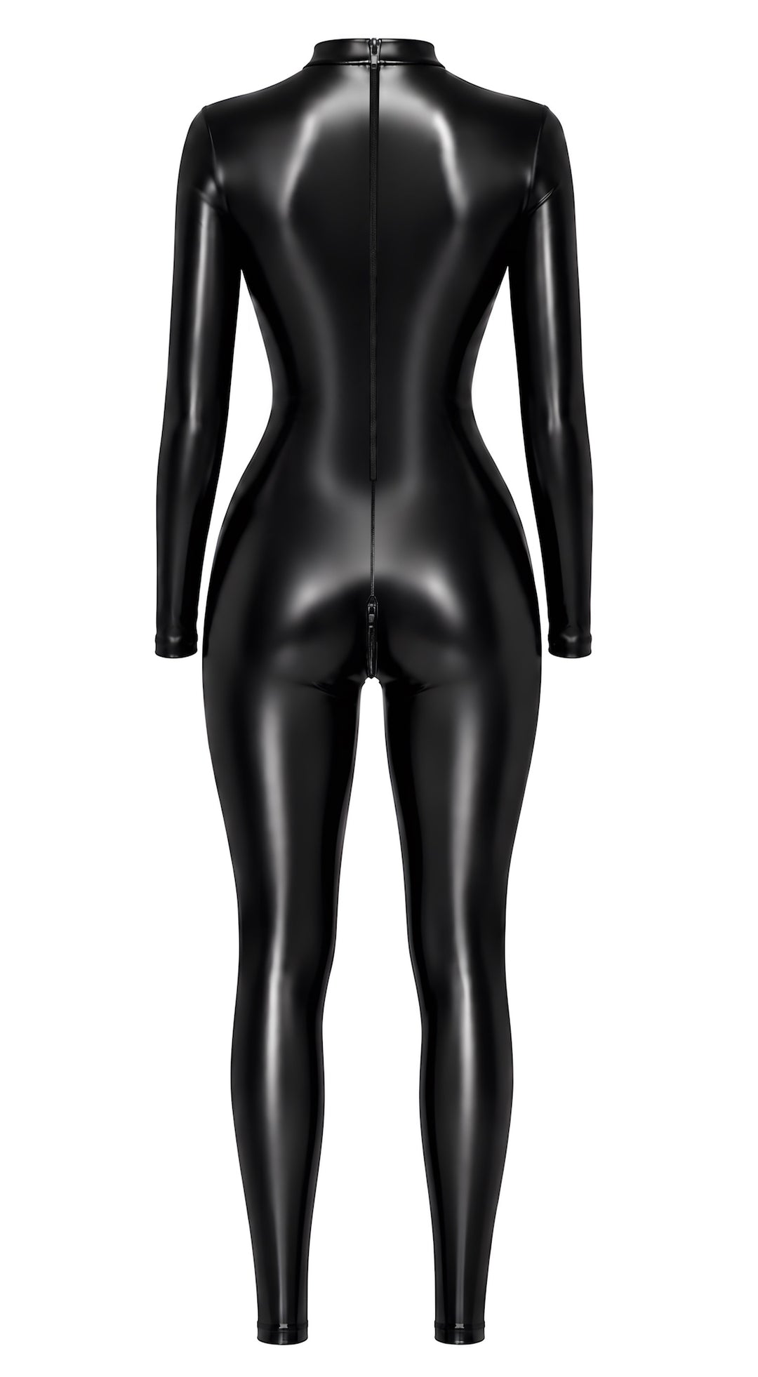 Noir Handmade F400 Dark Affair Catsuit – Powerwetlook, offener Brustausschnitt & Schritt-Reißverschluss