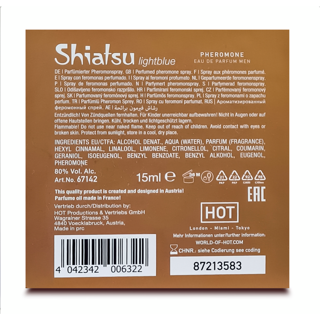 Shiatsu Pheromon Parfüm Lightblue für Herrn 50 ml