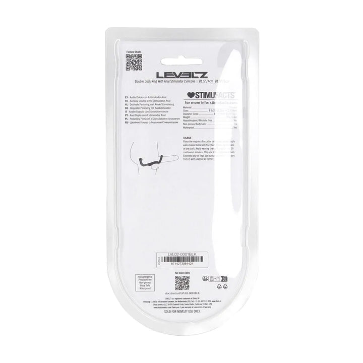 Levelz - Doppel-Penisring mit Anal-Stimulator schwarz