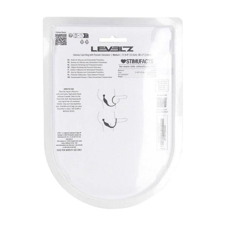 Levelz - Penisring mit Prostata-Stimulator M schwarz