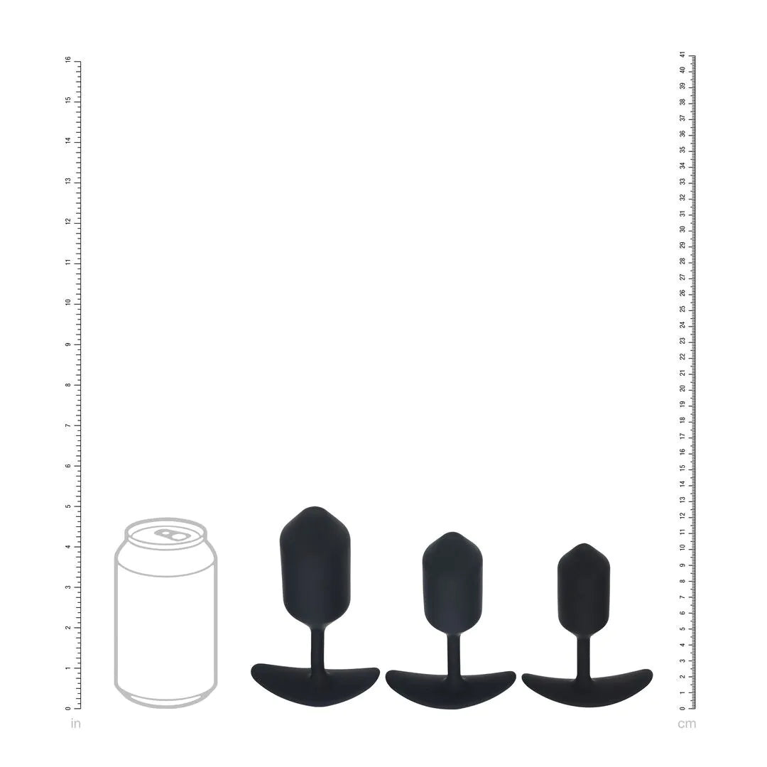 Levelz - Hexagonale Analplugs im Set S/M/L schwarz