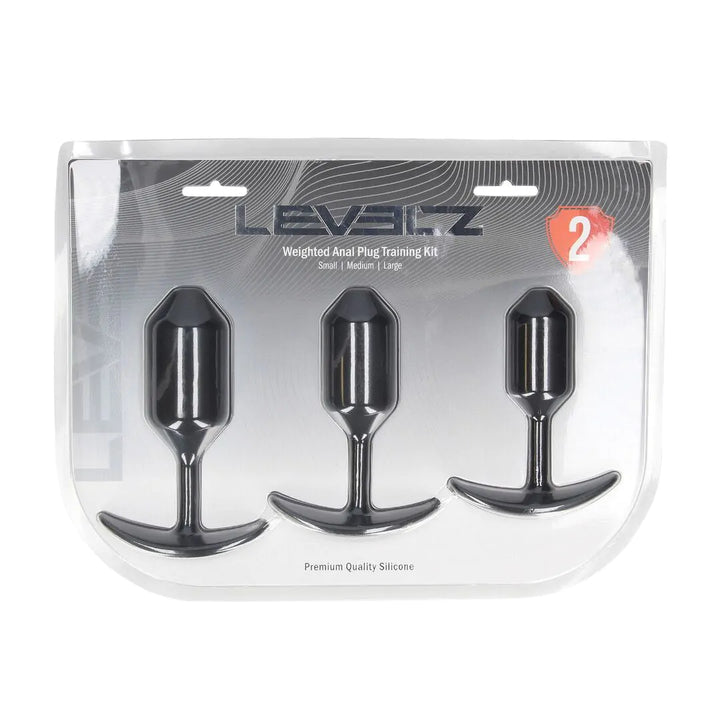 Levelz - Hexagonale Analplugs im Set S/M/L schwarz