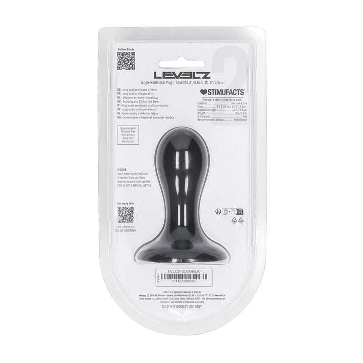 Levelz - Analplug S mit 1 Perle schwarz