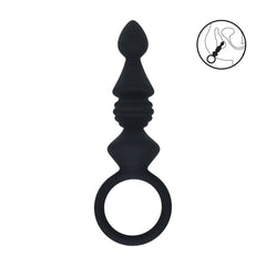 Levelz - Analkette texturiert und Zugring schwarz
