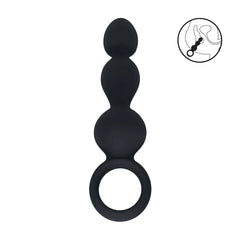 Levelz - Analkette mit 3 Kugeln und Zugring schwarz