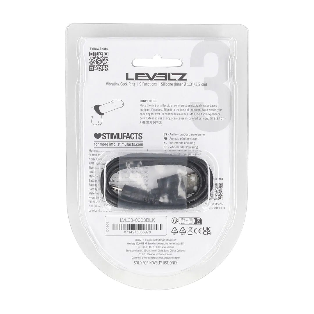 Levelz - Vibrierender Penisring schwarz