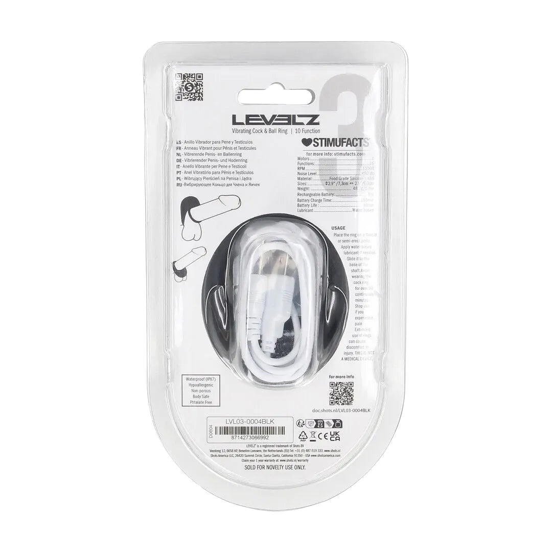 Levelz - Vibrierender Flüssigsilikon Penis- und Hodenring