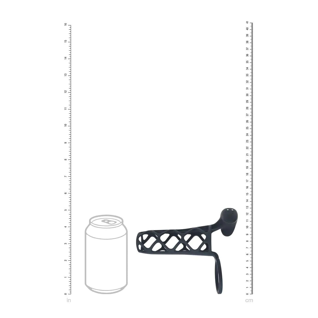 Levelz - Vibrierende Penishülle mit Hodenring schwarz