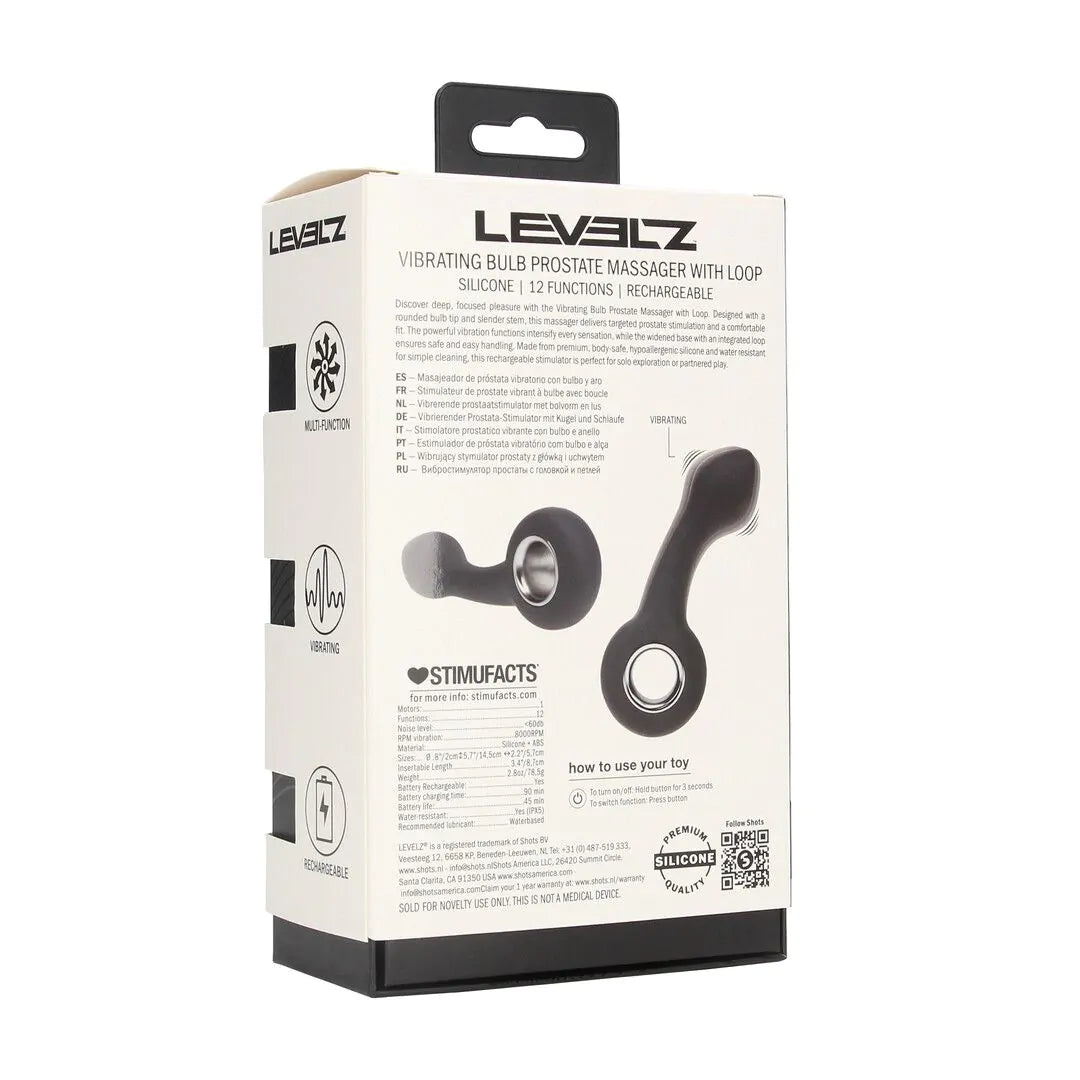 Levelz - Vibrierender Analplug mit Zugring schwarz