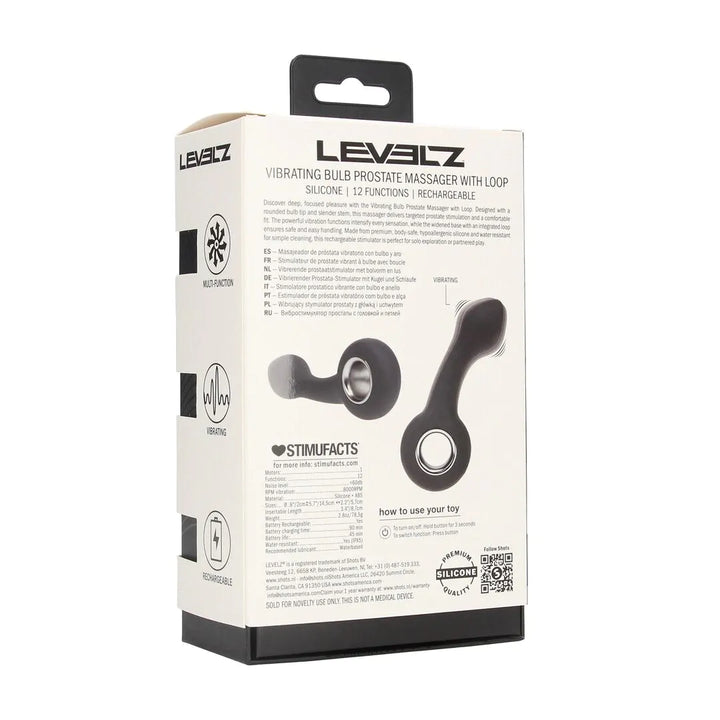 Levelz - Vibrierender Analplug mit Zugring schwarz