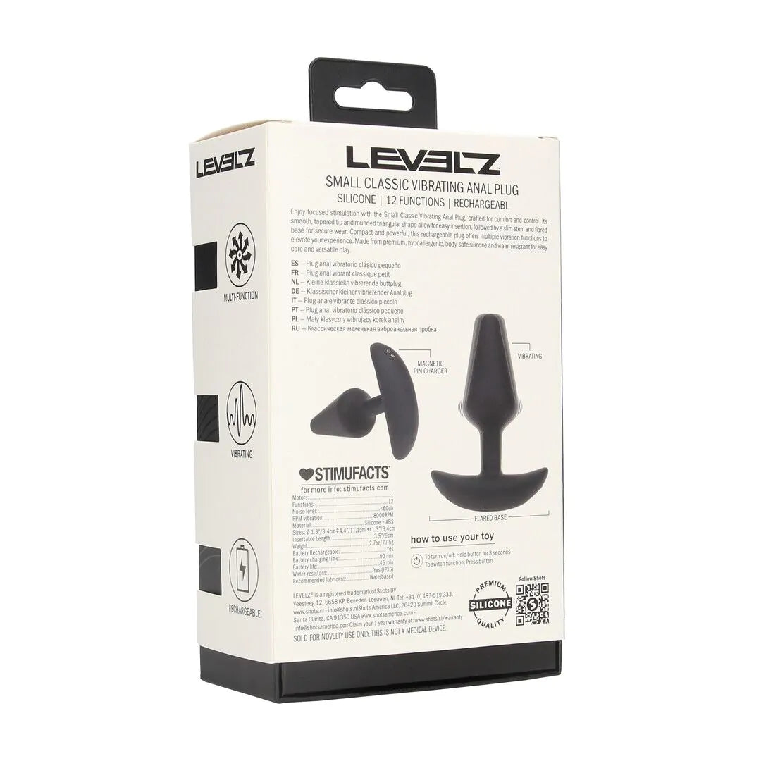 Klassischer vibrierender Analplug S wiederaufladbar schwarz | Levelz KinkySabine Klassischer vibrierender Analplug S wiederaufladbar schwarz | Levelz KinkySabine