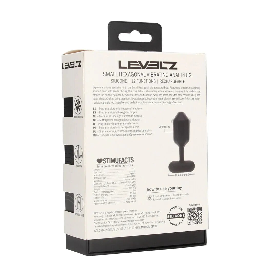 Levelz - Hexagonaler vibrierender Analplug S schwarz