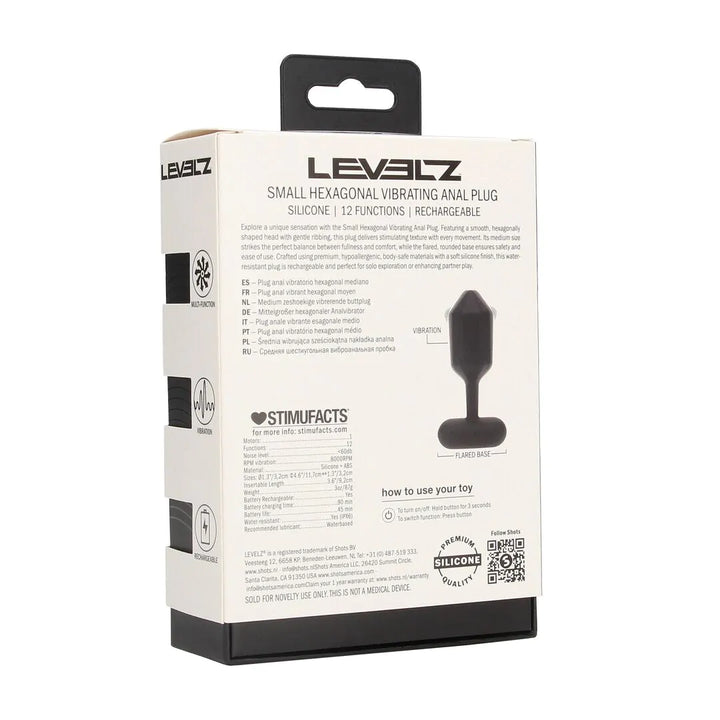 Levelz - Hexagonaler vibrierender Analplug S schwarz