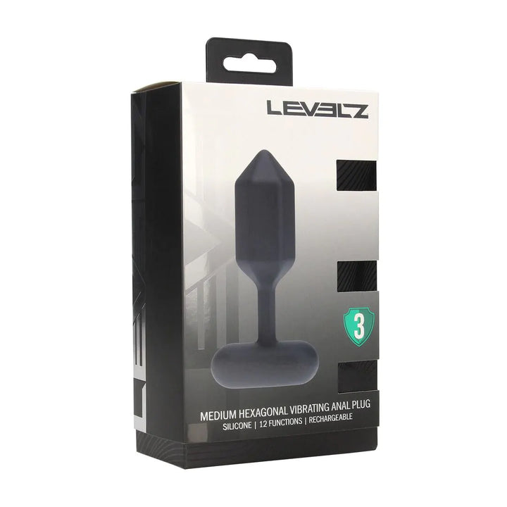 Levelz - Hexagonaler vibrierender Analplug M schwarz