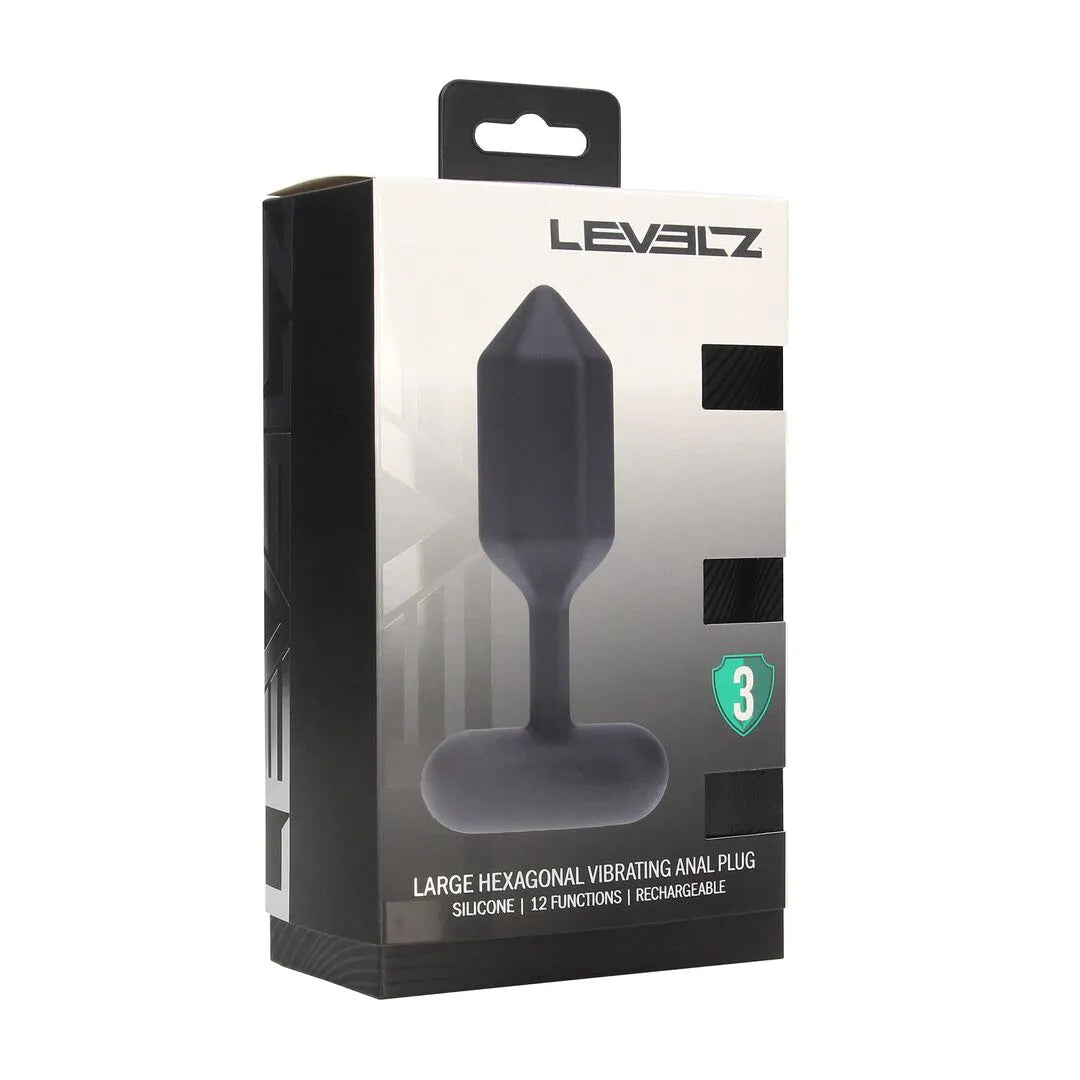 Levelz - Hexagonaler vibrierender Analplug L schwarz