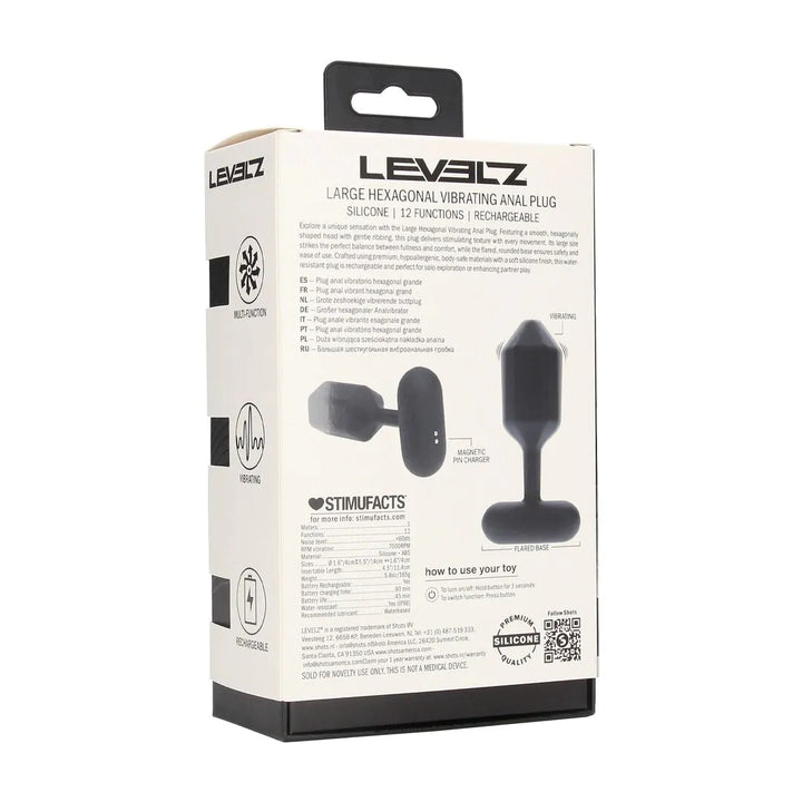 Levelz - Hexagonaler vibrierender Analplug L schwarz