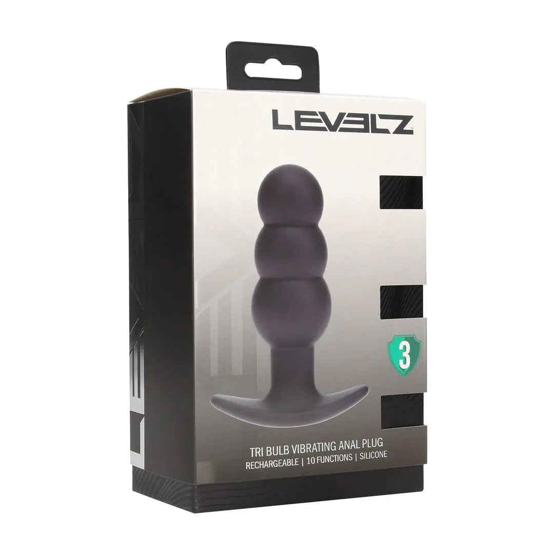 Levelz - Vibrierender Analplug mit drei Kugeln schwarz