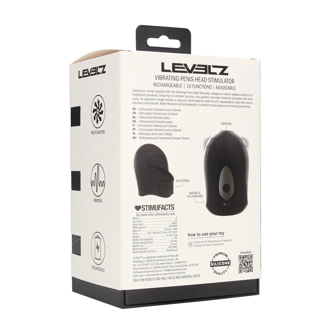 Levelz - Verstellbarer vibrierender Eichel-Stimulator schwarz