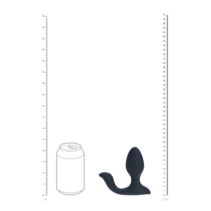 Levelz - Geriffelter Analplug mit Rotations-/Vibrationsfunktion und Perineumsvibrator schwarz