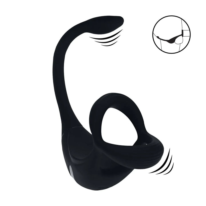 Levelz - Vibrierender Penisring mit stoßendem Prostata-Stimulator schwarz