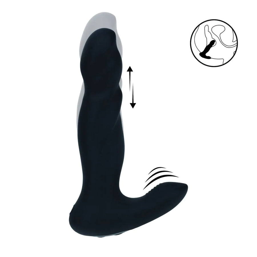 Levelz - Vibrierender und stoßender Silikon-Prostatastimulator  - Schwarz