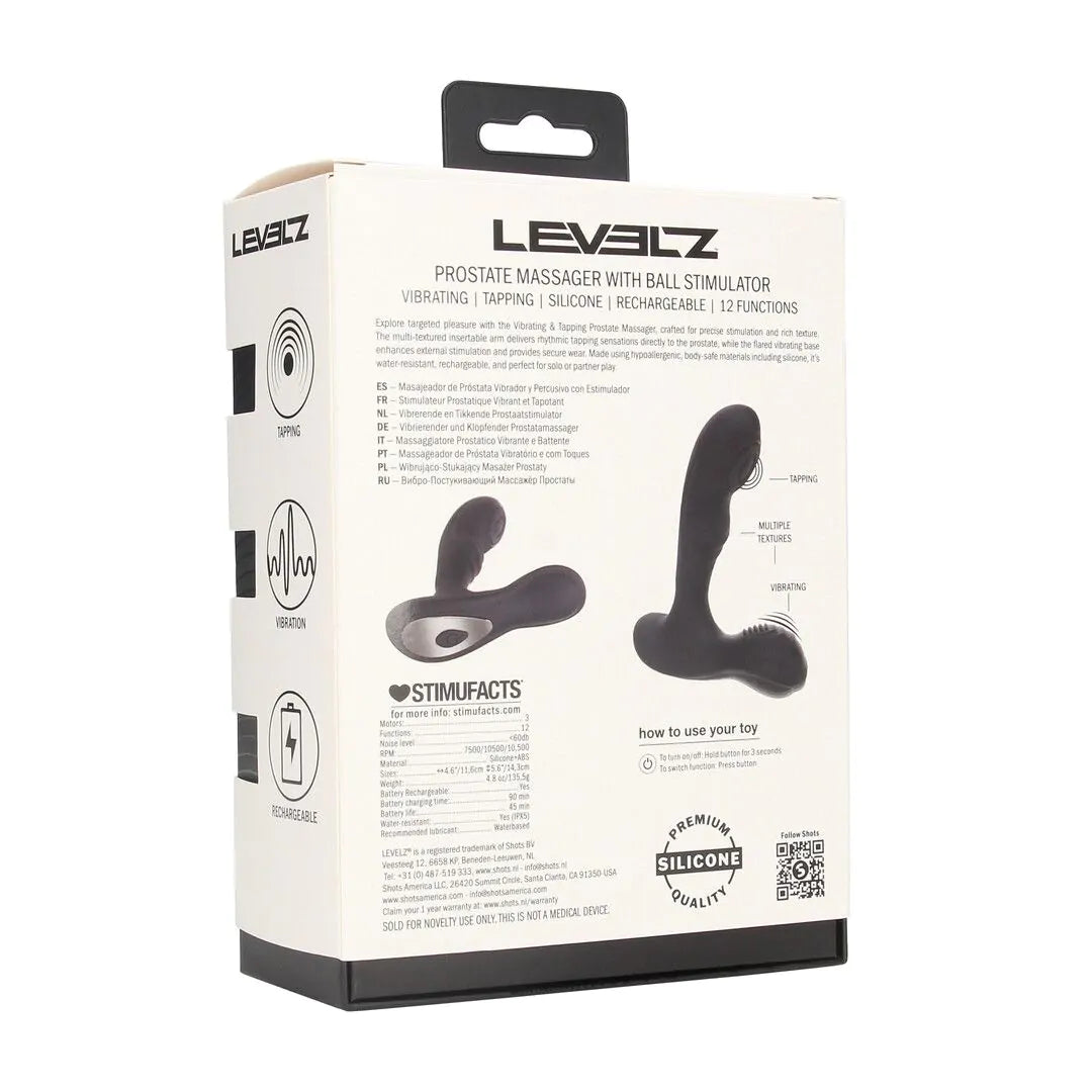 Levelz - Vibrierender und klopfender Silikon-Prostatastimulator schwarz