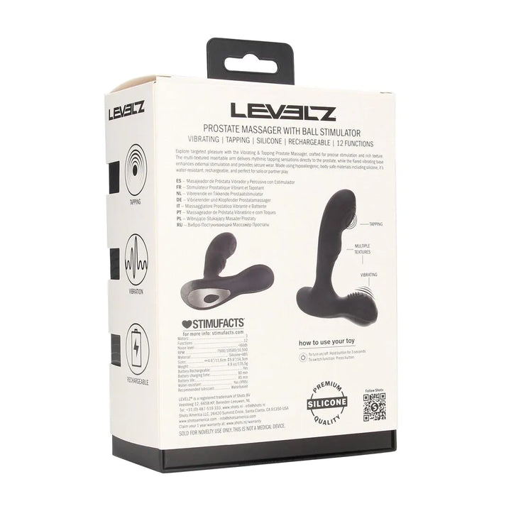 Levelz - Vibrierender und klopfender Silikon-Prostatastimulator schwarz
