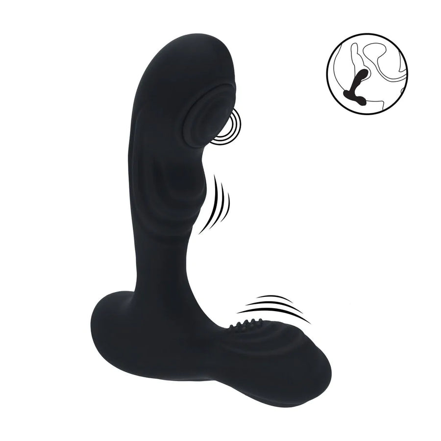 Levelz - Vibrierender und klopfender Silikon-Prostatastimulator schwarz