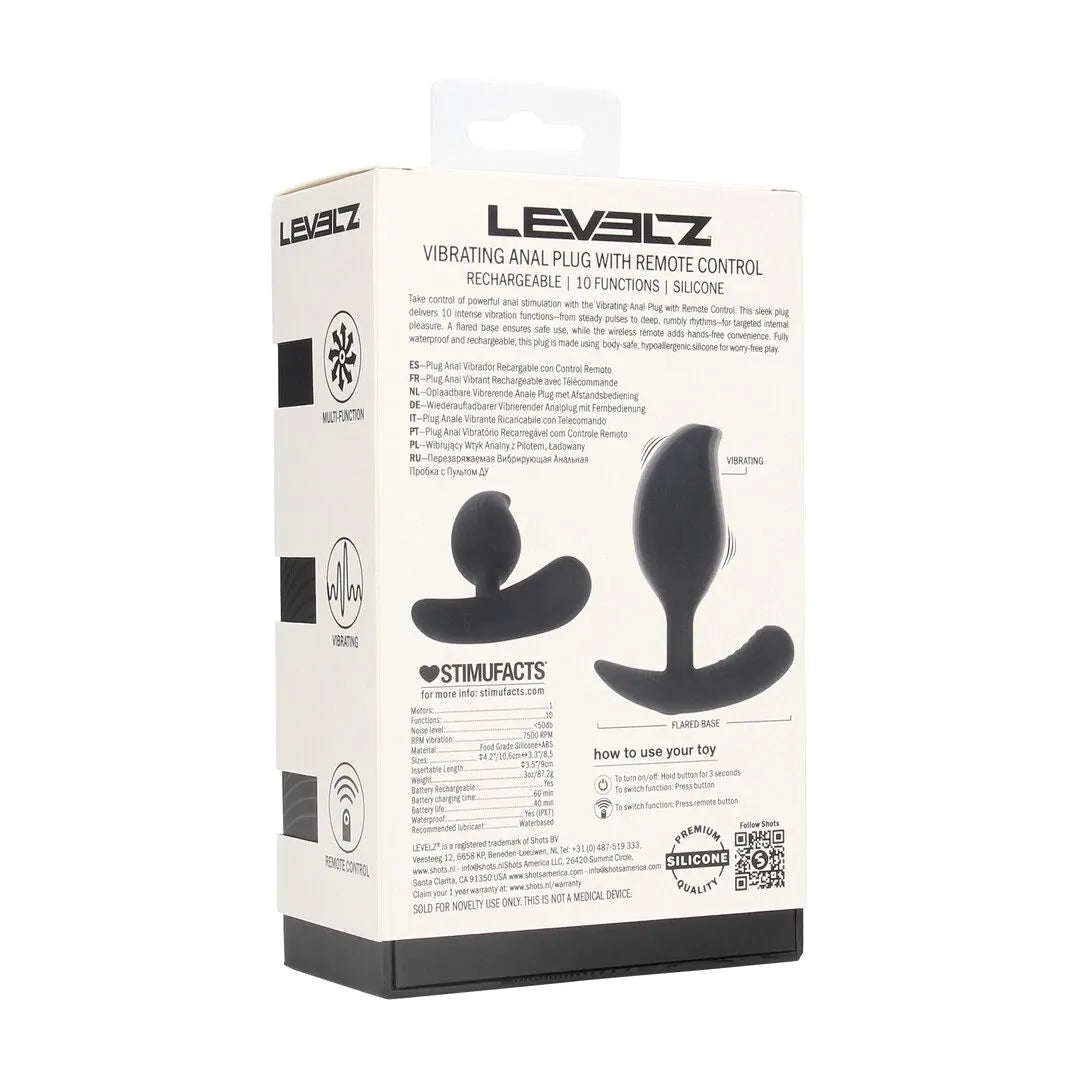 Levelz - Vibrierender Prostata-Stimulator aus Liquid-Silikon mit Fernbedienung schwarz
