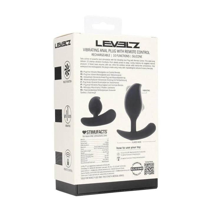 Levelz - Vibrierender Prostata-Stimulator aus Liquid-Silikon mit Fernbedienung schwarz