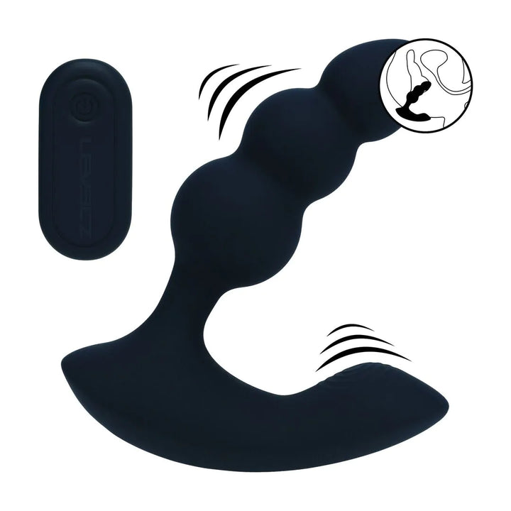 Levelz - Vibrierender Prostata-Stimulator mit drei Kugeln und Fernbedienung schwarz