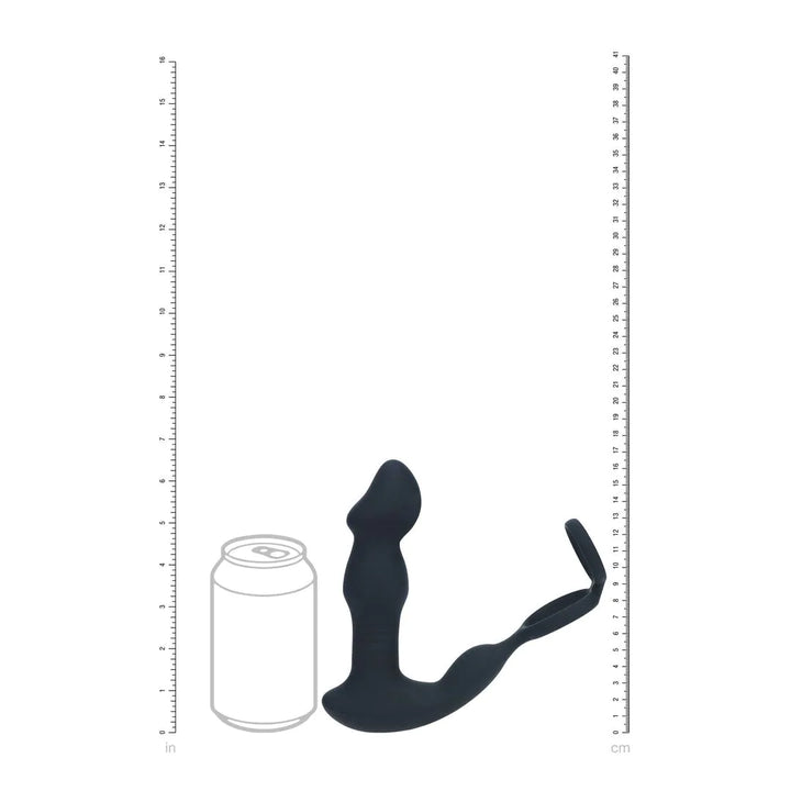 Levelz - Stoßender Prostata-Stimulator mit Penisring und Fernbedienung schwarz