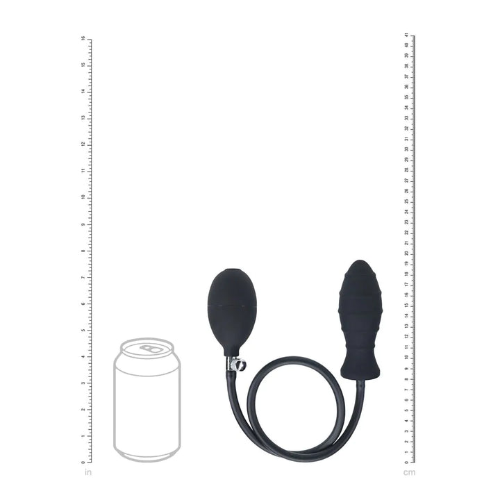 Levelz - Geriffelter Analplug zum Aufpumpen schwarz