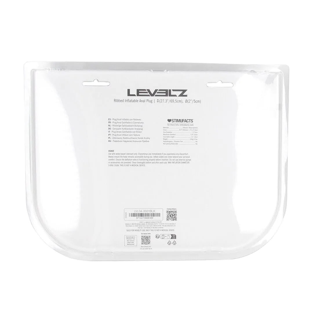 Levelz - Geriffelter Analplug zum Aufpumpen schwarz