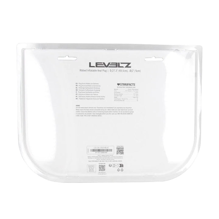 Levelz - Geriffelter Analplug zum Aufpumpen schwarz