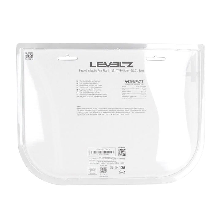 Levelz - Aufblasbarer Analplug mit 5 Perlen schwarzrz