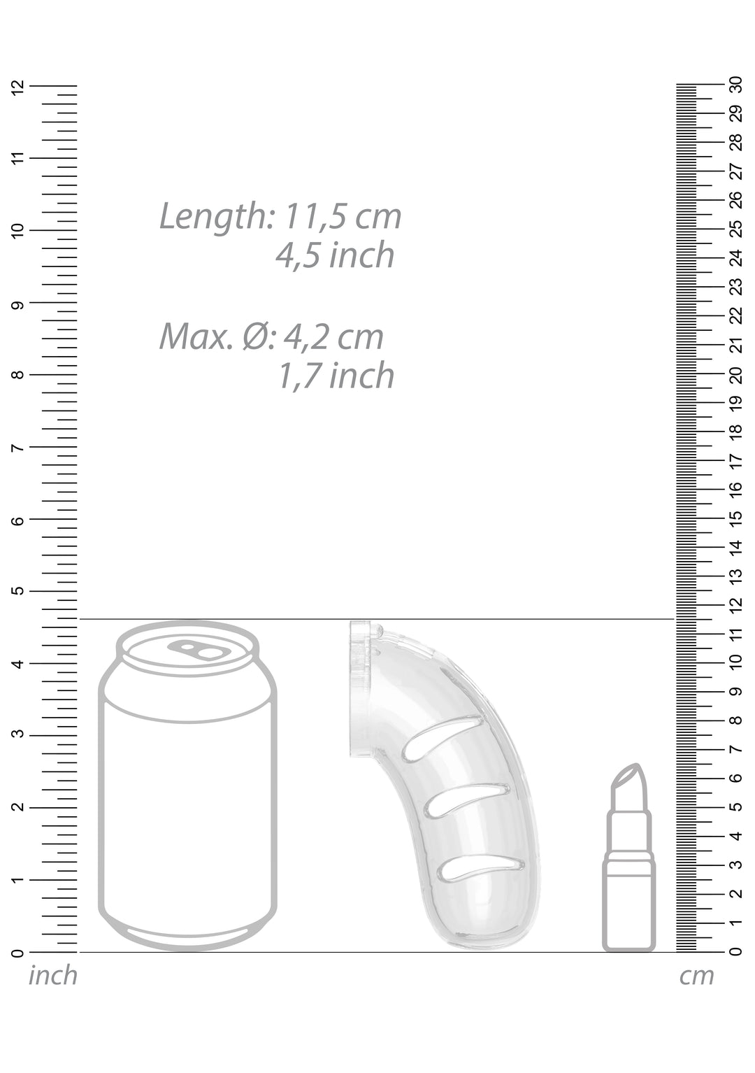 ManCage  -11 Keuschheitskäfig 11,50 cm mit Analplug transparent