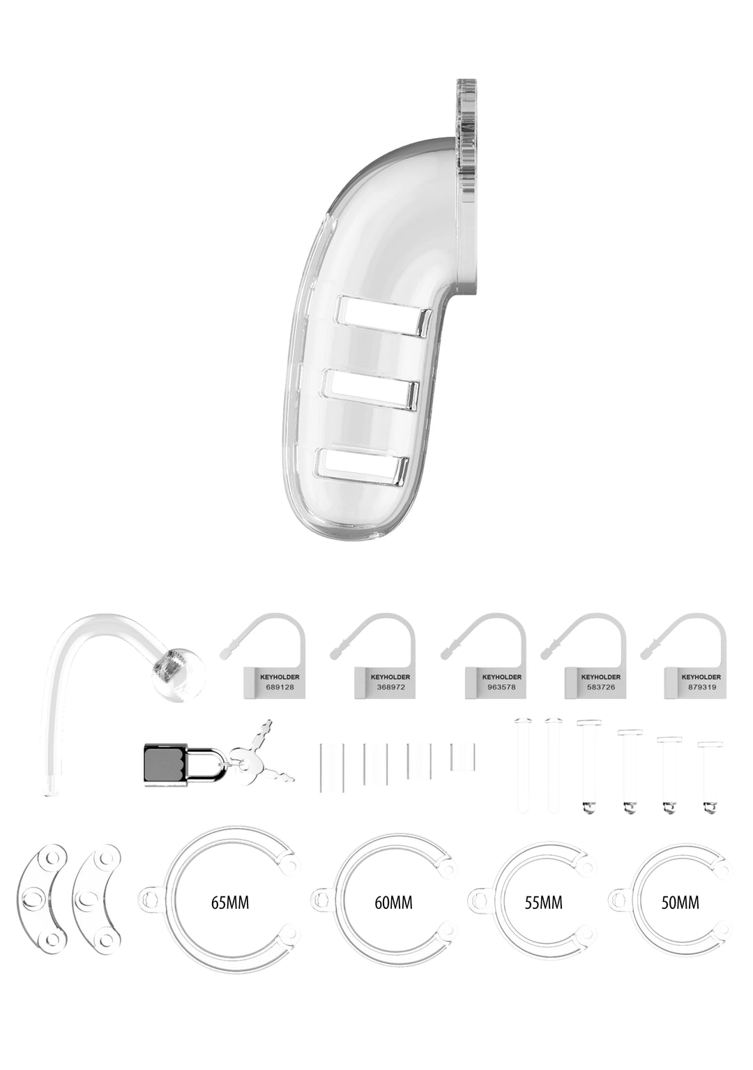 ManCage - 12 Keuschheitskäfig 14,00 cm mit Analplug transparent